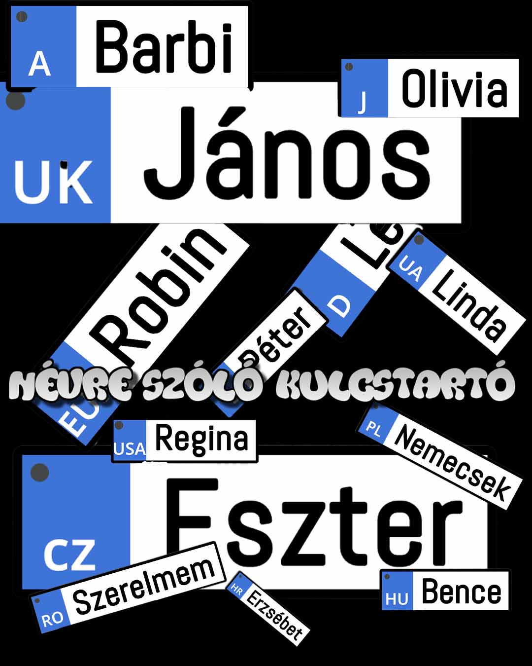 Névre szóló kulcstartó