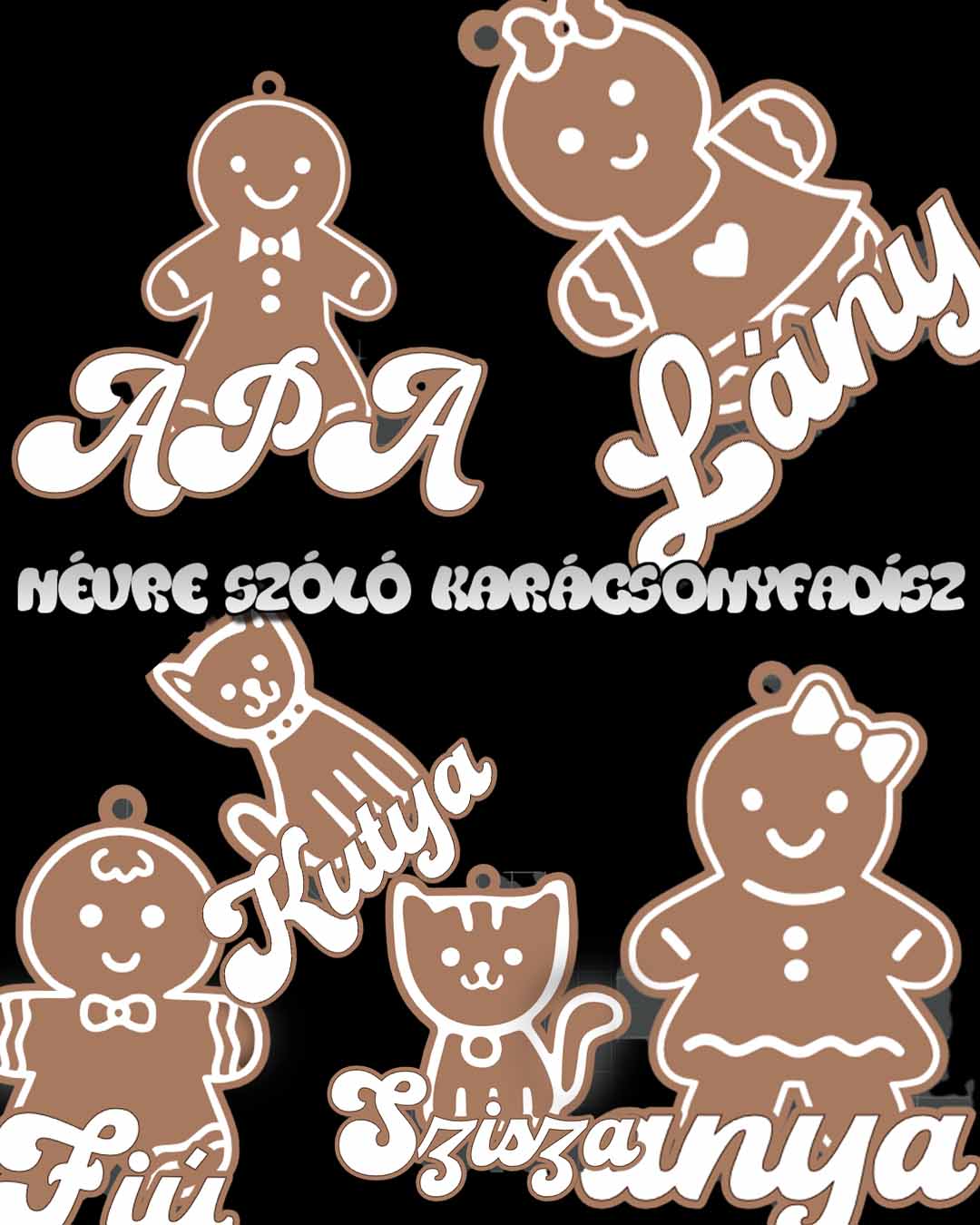 Névre szóló karácsonyfadíszek