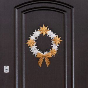 Csillogó csillagok- Koszorú ajtódísz