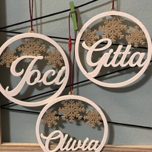 Névre szóló Fa hatású karácsonyfadíszek