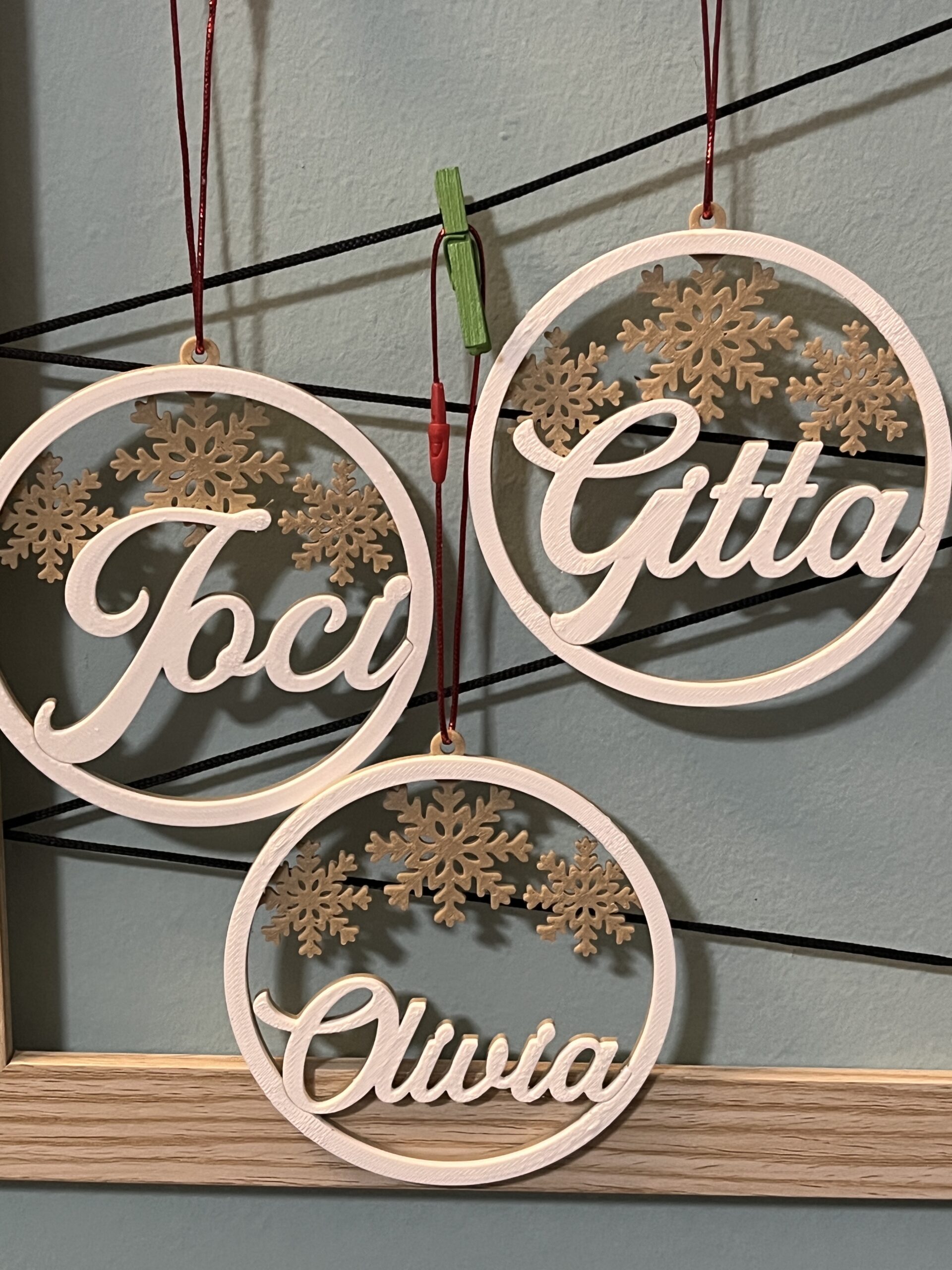 Névre szóló Fa hatású karácsonyfadíszek