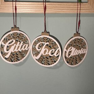 Névre szóló Fa hatású karácsonyfadíszek v2