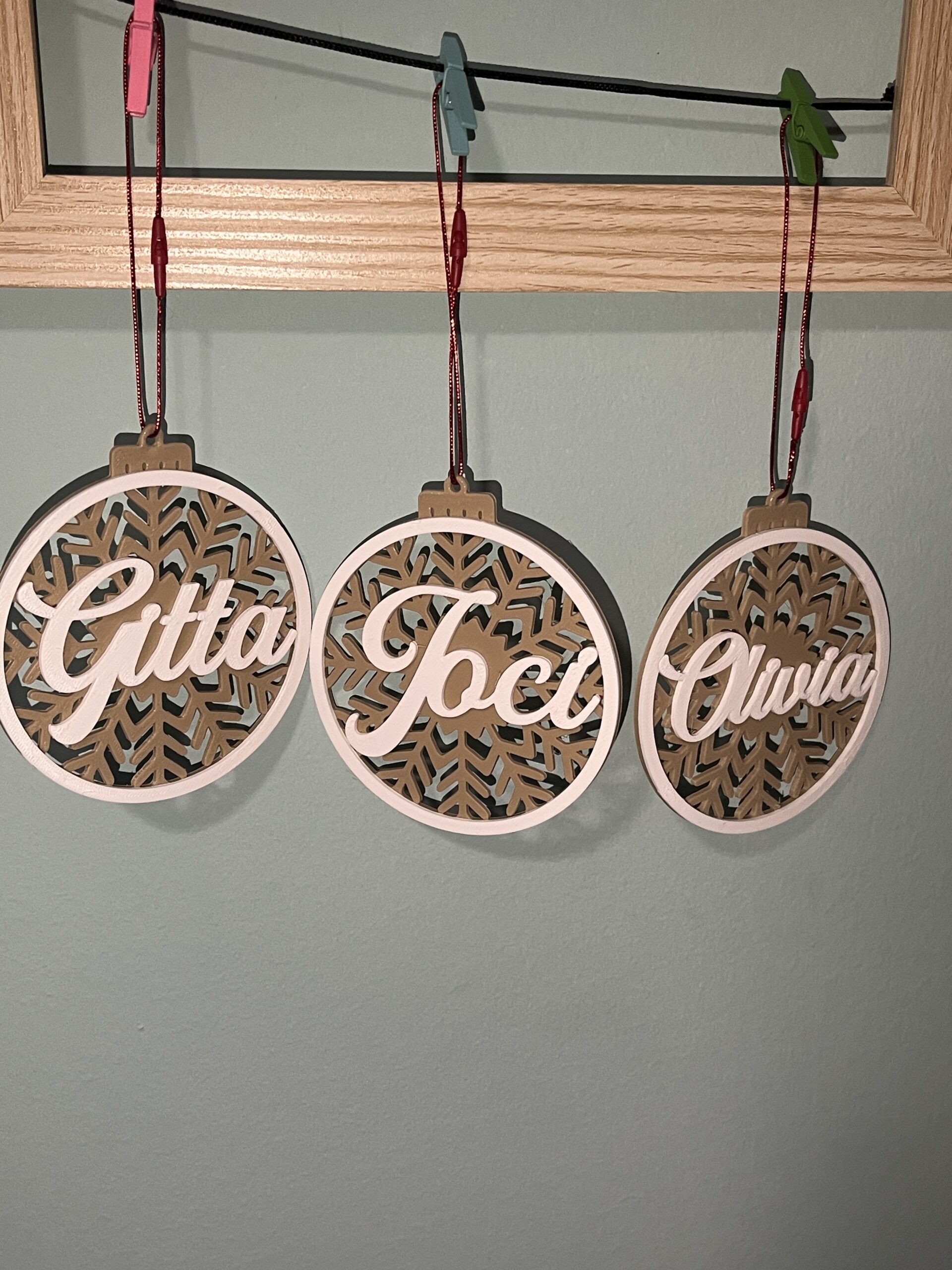 Névre szóló Fa hatású karácsonyfadíszek v2