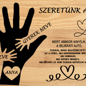 Apák napi ajándék – apa ajándék, egyedi falikép névvel