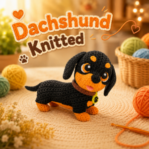 3D nyomtatott tacskó figura – Crochet Style Dachshund