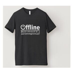 Fekete Offline Company póló fehér Offline felirattal