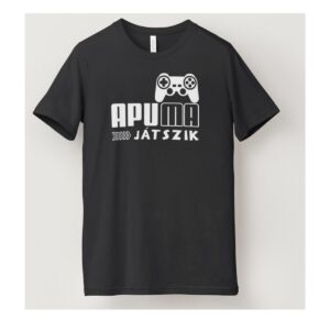 Fekete Gamer Apa APUMA Játszik póló
