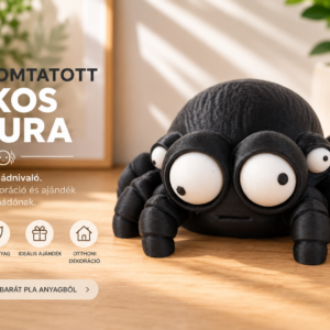 3D nyomtatott dülledt szemű pók figura