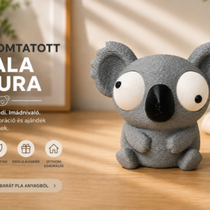3D nyomtatott dülledt szemű koala figura