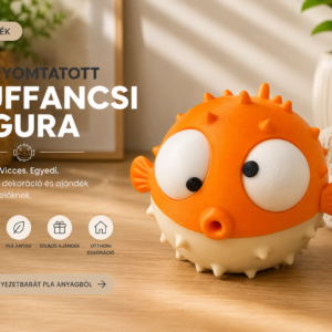 3D nyomtatott dülledt szemű gömbhal figura