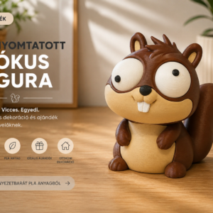 3D nyomtatott dülledt szemű mókus figura