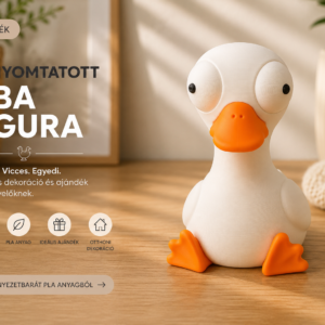 3D nyomtatott dülledt szemű kacsa figura