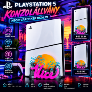 Neon városkép – PlayStation konzolállvány