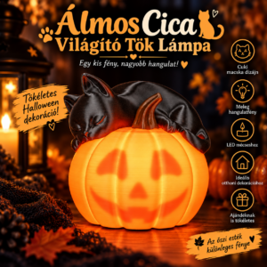 Álmos Cica – Világító Tök Lámpa