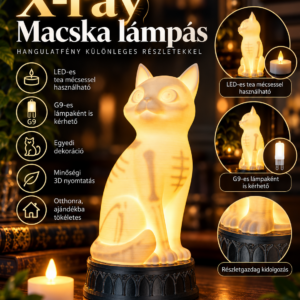 X-ray macska lámpás, Dekoratív, különleges, hangulatvilágítás – X-ray Macska lámpás, háromnegyedes nézet